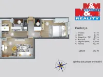 Pronájem bytu 2+1, Ústí nad Labem - Severní Terasa, Pod Parkem, 61 m2