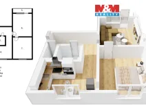 Prodej bytu 2+1, Kladno - Kročehlavy, Polská, 54 m2