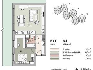 Prodej bytu 2+kk, Praha - Vysočany, Pod Krocínkou, 68 m2