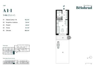 Prodej bytu 1+kk, Lázně Bělohrad, 26 m2