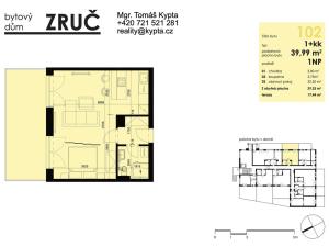 Pronájem bytu 1+kk, Zruč-Senec - Zruč, Sportovní, 40 m2