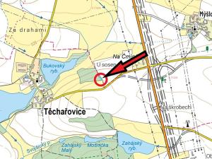 Prodej trvalého travního porostu, Těchařovice, 562 m2