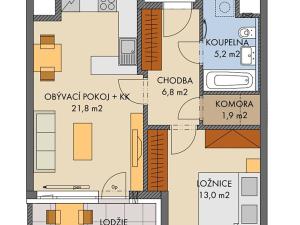 Prodej bytu 2+kk, Praha - Hlubočepy, Gollové, 51 m2