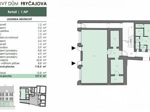 Prodej obchodního prostoru, Brno, Fryčajova, 127 m2