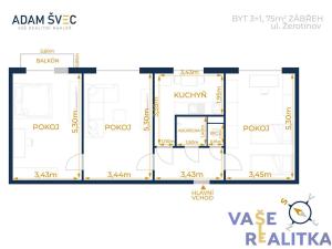 Prodej bytu 3+1, Zábřeh, Žerotínov, 78 m2