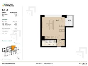 Prodej bytu 1+kk, Praha - Stodůlky, Jeremiášova, 33 m2