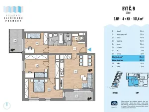 Prodej bytu 4+kk, Praha - Zličín, Strážovická, 108 m2