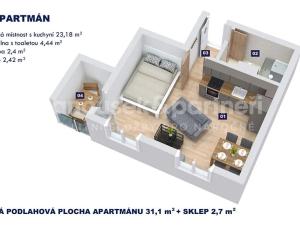 Prodej bytu 1+kk, Vrchlabí, Horská, 31 m2