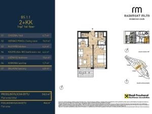 Prodej bytu 2+kk, Kolín, 54 m2