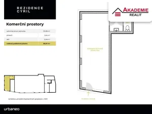 Pronájem obchodního prostoru, Brno, Mojmírovo náměstí, 36 m2