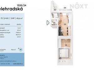 Prodej bytu 2+kk, Praha - Vinohrady, Velehradská, 45 m2