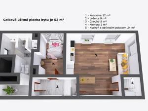 Prodej bytu 2+kk, Železnice, Tyršova, 52 m2