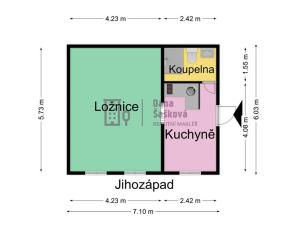 Pronájem bytu 1+1, Jindřichův Hradec - Jindřichův Hradec III, Vídeňská, 38 m2