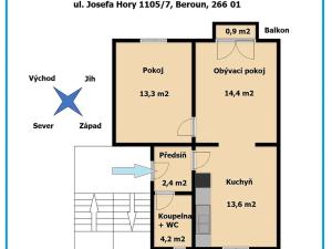 Pronájem bytu 2+1, Beroun, Josefa Hory, 55 m2