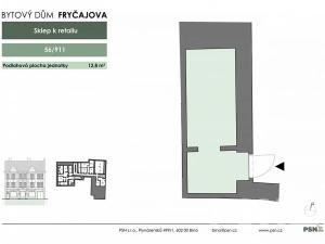 Prodej obchodního prostoru, Brno, Fryčajova, 63 m2