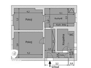 Pronájem bytu 2+1, Kralupy nad Vltavou, třída Legií, 50 m2