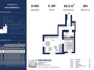 Pronájem bytu 2+kk, Brno, Antonínská, 63 m2