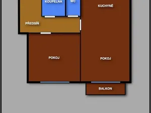 Pronájem bytu 1+1, Velešín, Nad Cihelnou, 43 m2