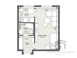 Prodej bytu 1+kk, Praha - Záběhlice, Svojšovická, 28 m2