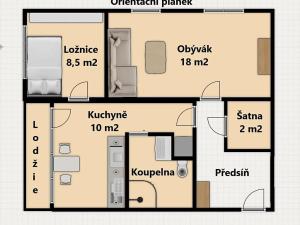 Pronájem bytu 2+1, Děčín, Za Bažantnicí, 50 m2