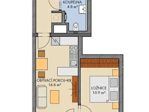 Prodej bytu 2+kk, Praha - Dolní Měcholupy, Honzíkova, 43 m2