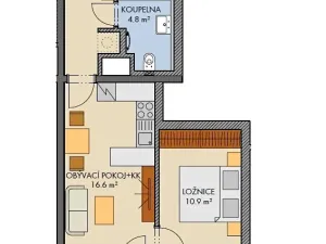 Prodej bytu 2+kk, Praha - Dolní Měcholupy, Honzíkova, 43 m2