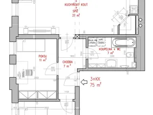 Pronájem bytu 3+kk, Děčín, Přírodní, 75 m2