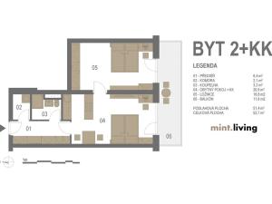 Pronájem bytu 2+kk, Brno, Studentská, 52 m2