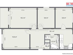 Prodej bytu 4+1, Karlovy Vary - Drahovice, Lidická, 85 m2