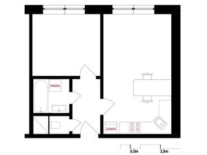 Pronájem bytu 2+kk, Praha - Krč, Štúrova, 39 m2