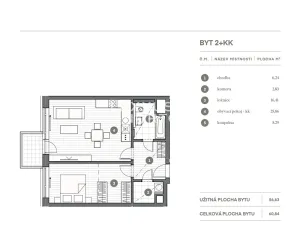 Pronájem bytu 2+kk, Praha - Vysočany, Stejnosměrná, 61 m2