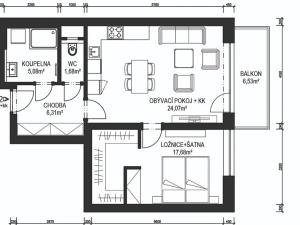 Prodej bytu 2+kk, Ústí nad Orlicí, Východní, 59 m2