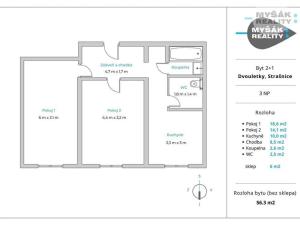 Pronájem bytu 2+1, Praha - Strašnice, Dvouletky, 56 m2