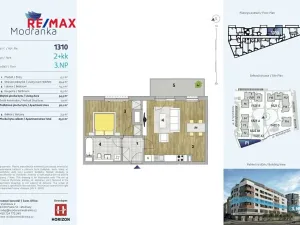 Pronájem bytu 2+kk, Praha - Modřany, Komořanská, 54 m2