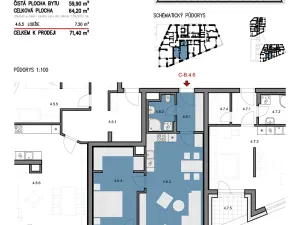 Prodej bytu 2+kk, Šlapanice, 71 m2