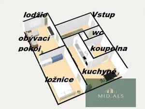 Prodej bytu 2+1, Chlumčany, Nové Sídliště, 54 m2