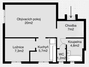 Prodej bytu 2+kk, Obrnice, Mírová, 46 m2