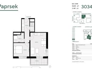 Pronájem bytu 2+kk, Praha - Stodůlky, Hábova, 54 m2