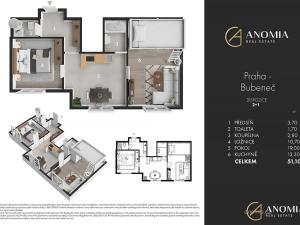 Prodej bytu 2+1, Praha - Bubeneč, Národní obrany, 51 m2