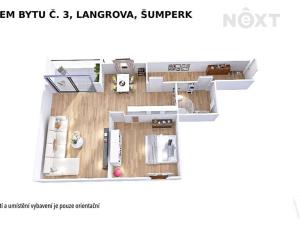 Pronájem bytu 2+kk, Šumperk, Langrova, 84 m2