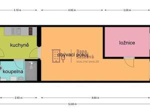Pronájem bytu 2+1, Jindřichův Hradec, nám. Míru, 50 m2