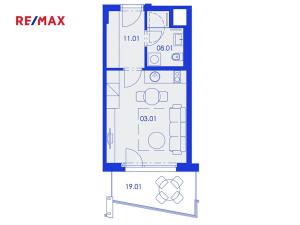 Pronájem bytu 1+kk, Praha - Strašnice, Ramonova, 34 m2