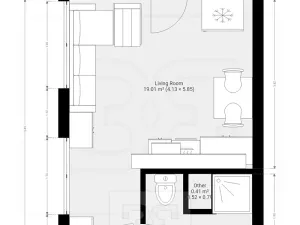 Pronájem bytu 1+kk, Praha - Krč, Budějovická, 30 m2