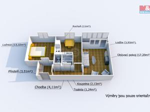 Prodej bytu 2+1, Bor, Sokolská, 55 m2