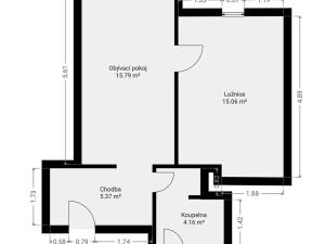 Pronájem bytu 2+kk, Praha - Nusle, Oldřichova, 48 m2
