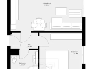 Pronájem bytu 2+kk, Milovice, Slepá, 42 m2