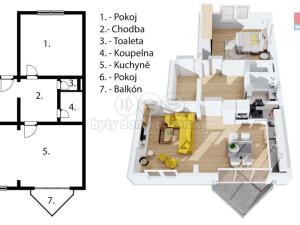 Prodej bytu 2+kk, Praha - Horní Počernice, Dandova, 59 m2