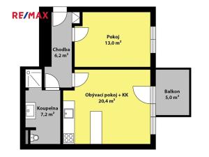 Pronájem bytu 2+kk, Praha - Záběhlice, Podle náhonu, 46 m2