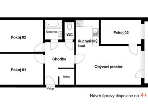 Prodej bytu 3+1, Praha - Řepy, Zrzavého, 74 m2