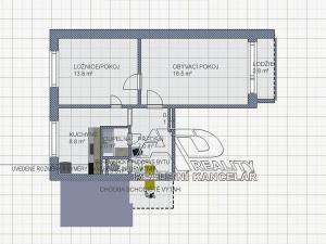 Pronájem bytu 2+1, Praha, Na Petřinách, 50 m2